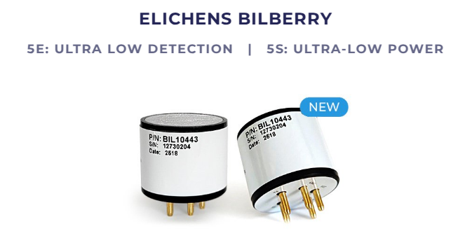 Компания eLichens выпустила на рынок оптические сенсоры на метан (CH4) линейки BILBERRY с ультранизким энергопотреблением и минимальным значением концентрации обнаружения метана 50ppm